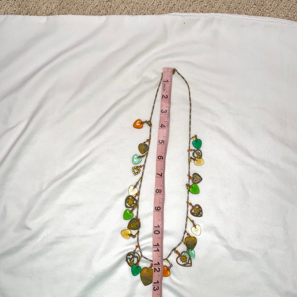 Whimsical Multi Heart Necklace with matching Heart Earrings - Picture 5 of 8